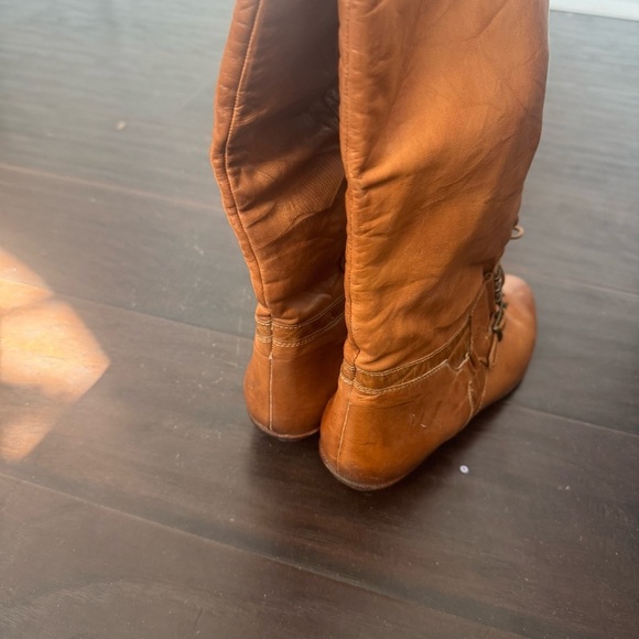 Vintage leather knee boots western cottagecore riding style romantic prairie 8.5 - Picture 6 of 9